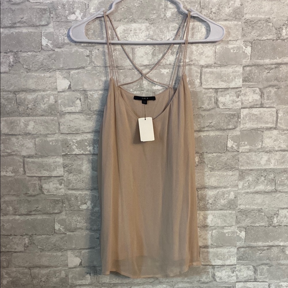 Chic Tan Spaghetti Strap Top
